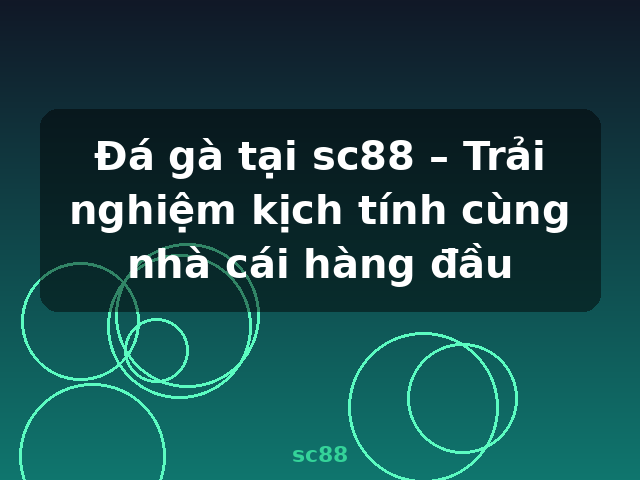 Đá gà tại sc88 – Trải nghiệm kịch tính cùng nhà cái hàng đầu - sc88
