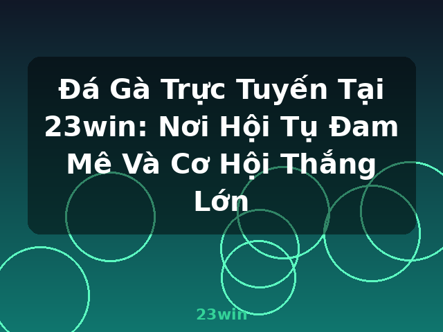 Đá Gà Trực Tuyến Tại 23win: Nơi Hội Tụ Đam Mê Và Cơ Hội Thắng Lớn - 23win Đá Gà Trực Tuyến Tại 23win: Nơi Hội Tụ Đam Mê Và Cơ Hội Thắng Lớn - 23win
