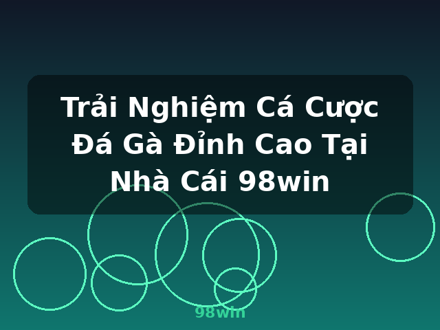 Trải Nghiệm Cá Cược Đá Gà Đỉnh Cao Tại Nhà Cái 98win - 98win Trải Nghiệm Cá Cược Đá Gà Đỉnh Cao Tại Nhà Cái 98win - 98win