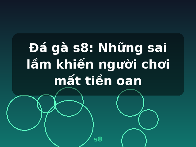 Đá gà s8: Những sai lầm khiến người chơi mất tiền oan - s8