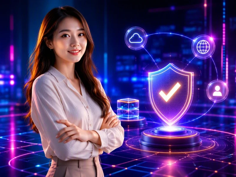 Người dùng đứng trước cổng truy cập kỹ thuật số được xác minh an toàn