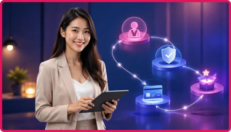 Người dùng tìm hiểu thông tin chương trình thành viên trên nền tảng trực tuyến