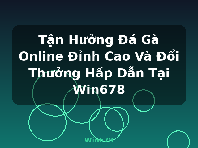 Tận Hưởng Đá Gà Online Đỉnh Cao Và Đổi Thưởng Hấp Dẫn Tại Win678 - Win678
